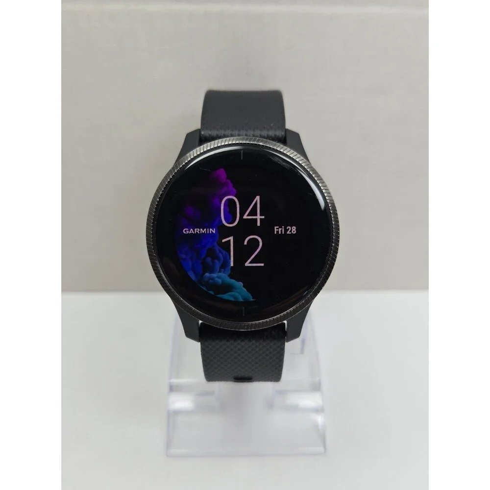 Garmin Venu GPS Smartwatch 43mm Black Slate AMOLED Heart Rate Activity Tracker